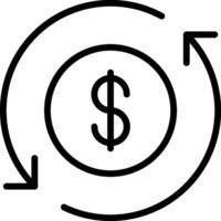 A dollar sign in a circle with arrows pointing to it vector