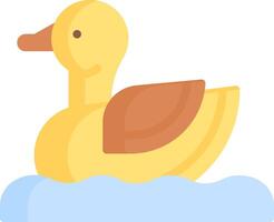 A duck floating in the water on a white background vector