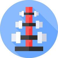 A flat icon of a dumbbell vector