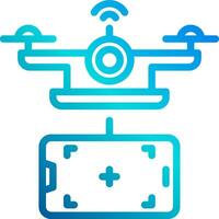 A drone with a camera and a tablet vector