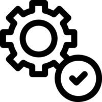 A gearwheel with a tick mark on it vector