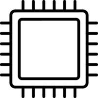 A black and white image of a computer processor vector