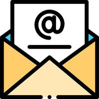Email icon with a sign on top vector