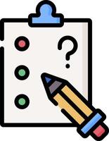 A checklist with a pencil and question mark vector