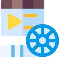 player icon with a reel and a play button vector