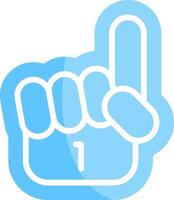 A blue finger pointing up with the number one vector