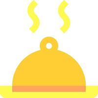 A yellow cloche with a sign on it vector