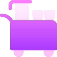 A purple cart with a cup on it vector