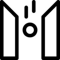 A black and white icon of a door with a light coming out of it vector