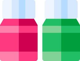 Two bottles of liquid with different colors vector
