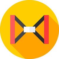 A yellow circle with a red bow tie on it vector