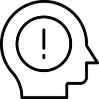 An icon of a head with an exclamation mark on it vector