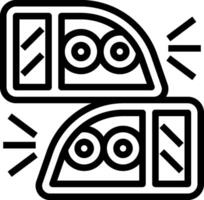 Two headlights with a light on top of them vector