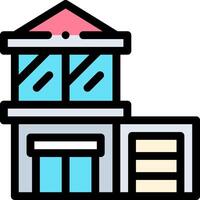 A building with a roof and a window vector