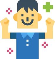 A man with a smile and a fist up vector