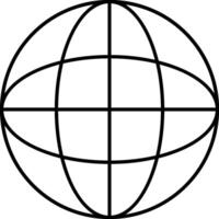 A black and white drawing of a globe vector
