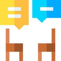 Two chairs with speech bubbles on them vector