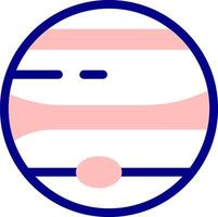 A circle with a blue and pink line on it vector