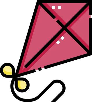 A kite with a string attached to it vector