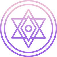 A purple and pink star of david in a circle vector