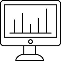 A computer monitor with a bar graph on it vector