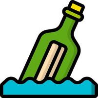 A bottle of wine floating in the ocean vector