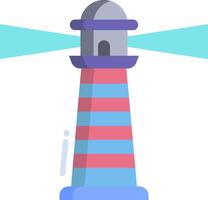 A cartoon lighthouse with a light shining from the top vector