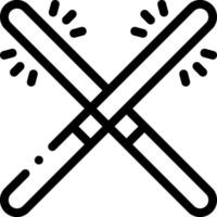Crossed sticks icon on white background vector