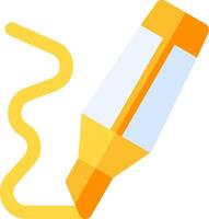 A yellow pen with a yellow tip and a yellow line vector