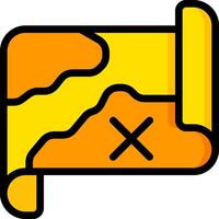 A pizza with a cross on it vector