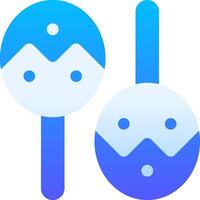 Two blue and white ice cream cones with a smiley face on them vector