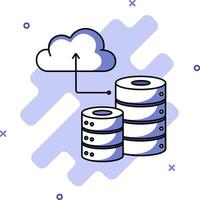 A cloud and a stack of servers with a cloud icon vector