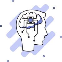 A brain with a circuit board in it vector