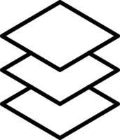 A black and white image of a stack of three stacked boxes vector