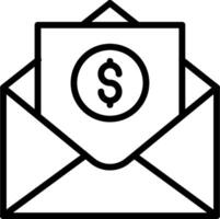 Money envelope icon vector