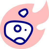 A blue and pink icon with a face and a heart vector