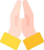 Two hands with yellow gloves and one hand is raised vector