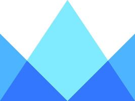 A blue and white triangle with a white background vector