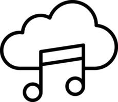 A cloud with music notes and a note vector