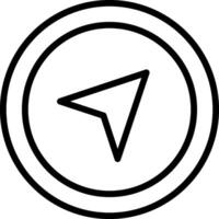 A black and white image of a point in a circle vector