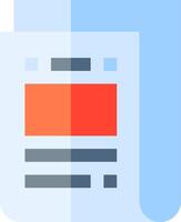 A blue and orange square icon with a red square vector