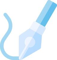 A pen with a blue tip and a long thread vector