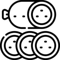A line drawing of a sausage and a slice of bread vector
