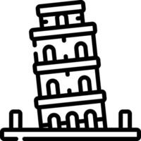 The leaning tower of pisa icon vector