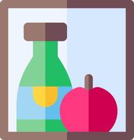 A bottle of juice and an apple vector