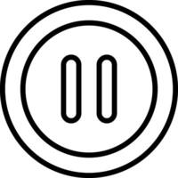 A black and white icon of a button with two lines vector