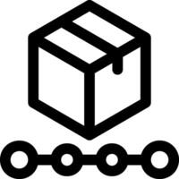 A black and white image of a box with a chain vector