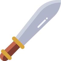 A knife with a wooden handle on a white background vector