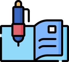 A pen and book icon on a white background vector