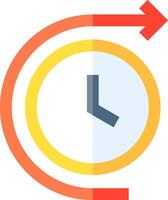 A clock with an arrow pointing to the right vector